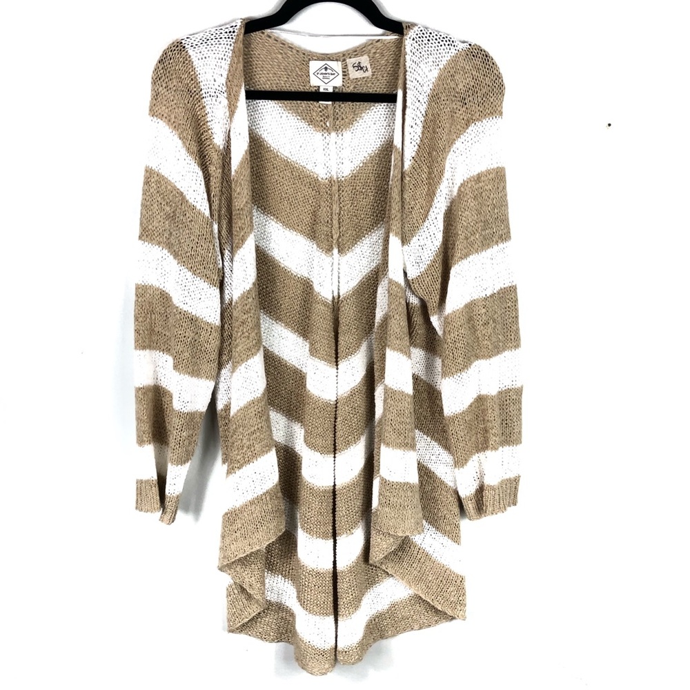 ST. JOHNS BAY striped waterfall cardigan G21